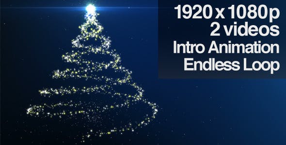 Blue Christmas Tree Backdrop Series of 2 + LOOP - Videohive Download 1104348