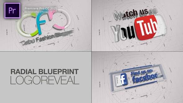 Blueprint Radial Logo Reveal. 3 items - Download Videohive 32676674