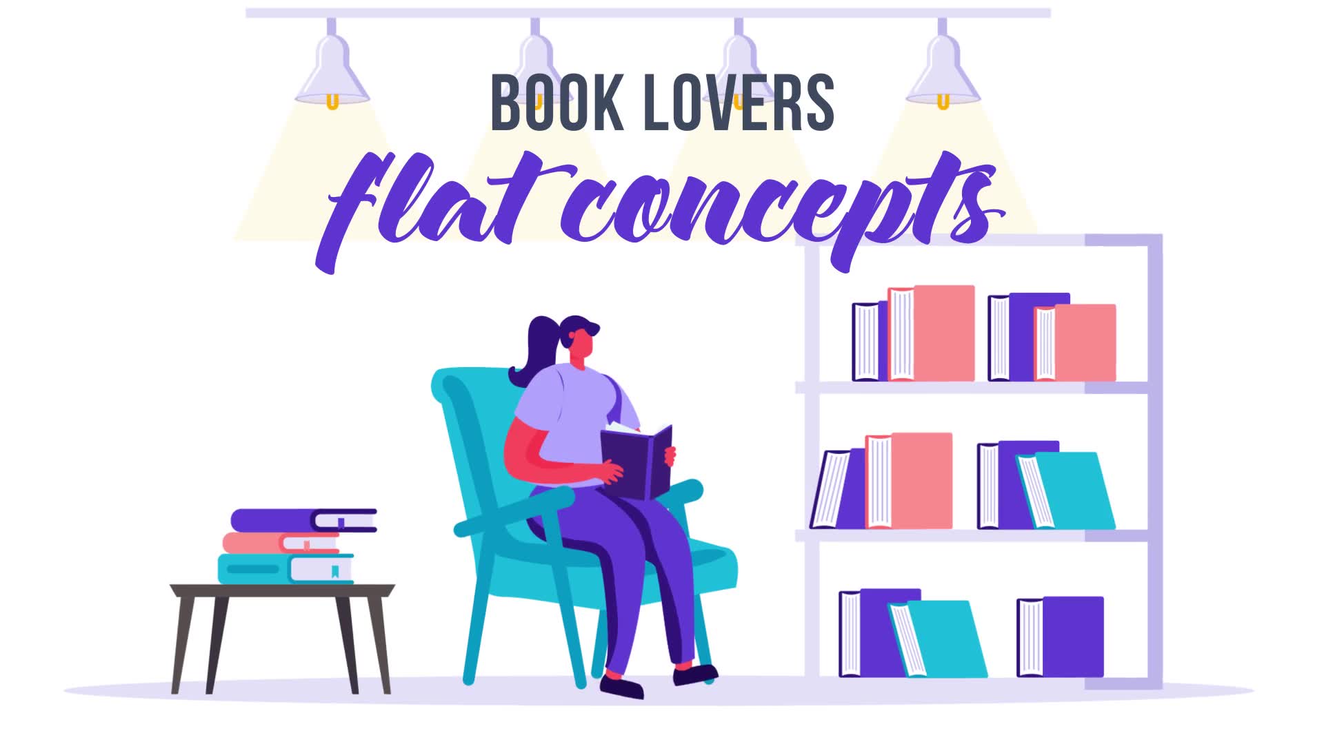 Book lovers Flat Concept Videohive 33544775 After Effects Image 2