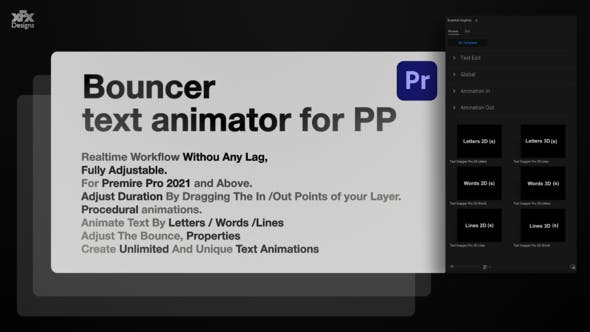 Bouncer Text Animator For Premiere Pro MOGRT - Download 37329515 Videohive