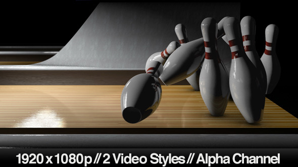 Bowling Ball Close Up Hitting Pins - Download Videohive 5328527