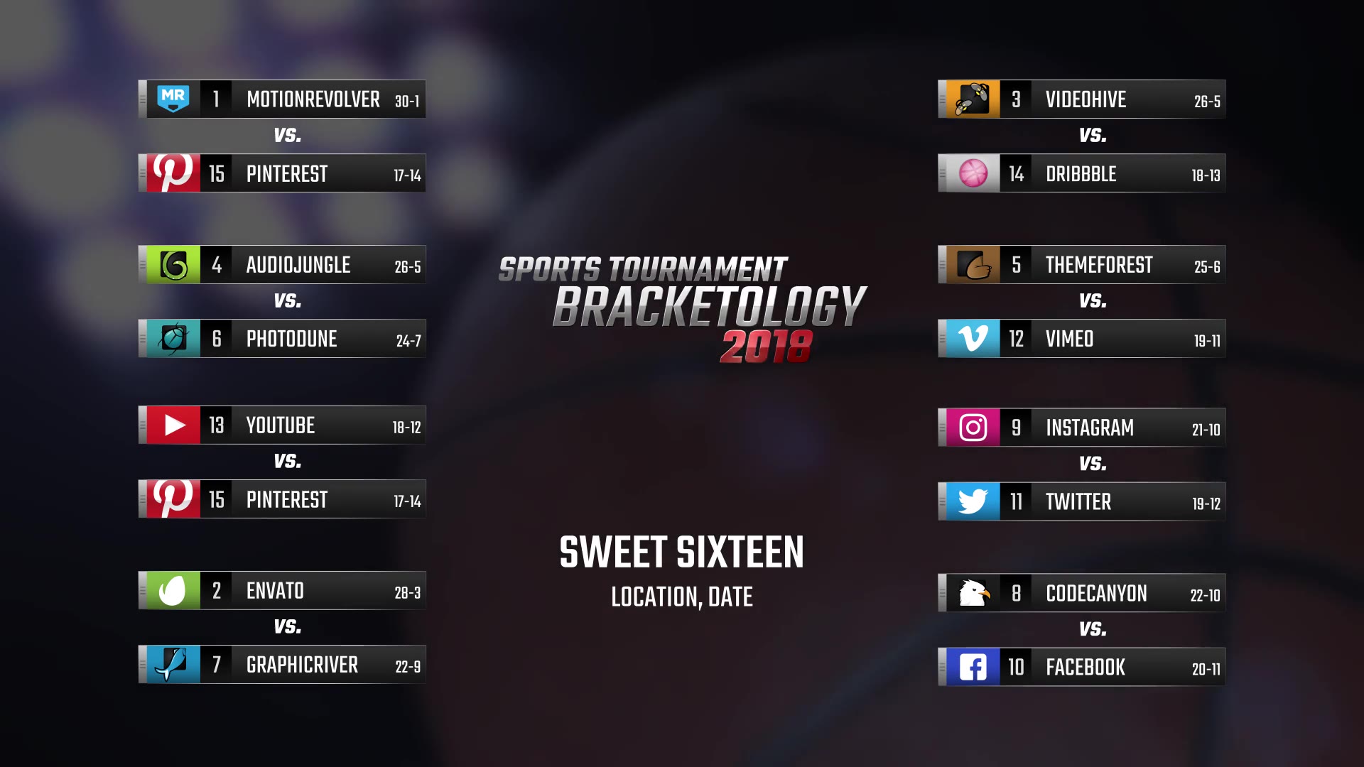 Bracketology Sports Tournament Bracket - Download Videohive 21488906