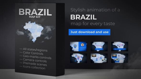 Brazil Map Federative Republic of Brazil Map Kit Brasil - Download 24077550 Videohive