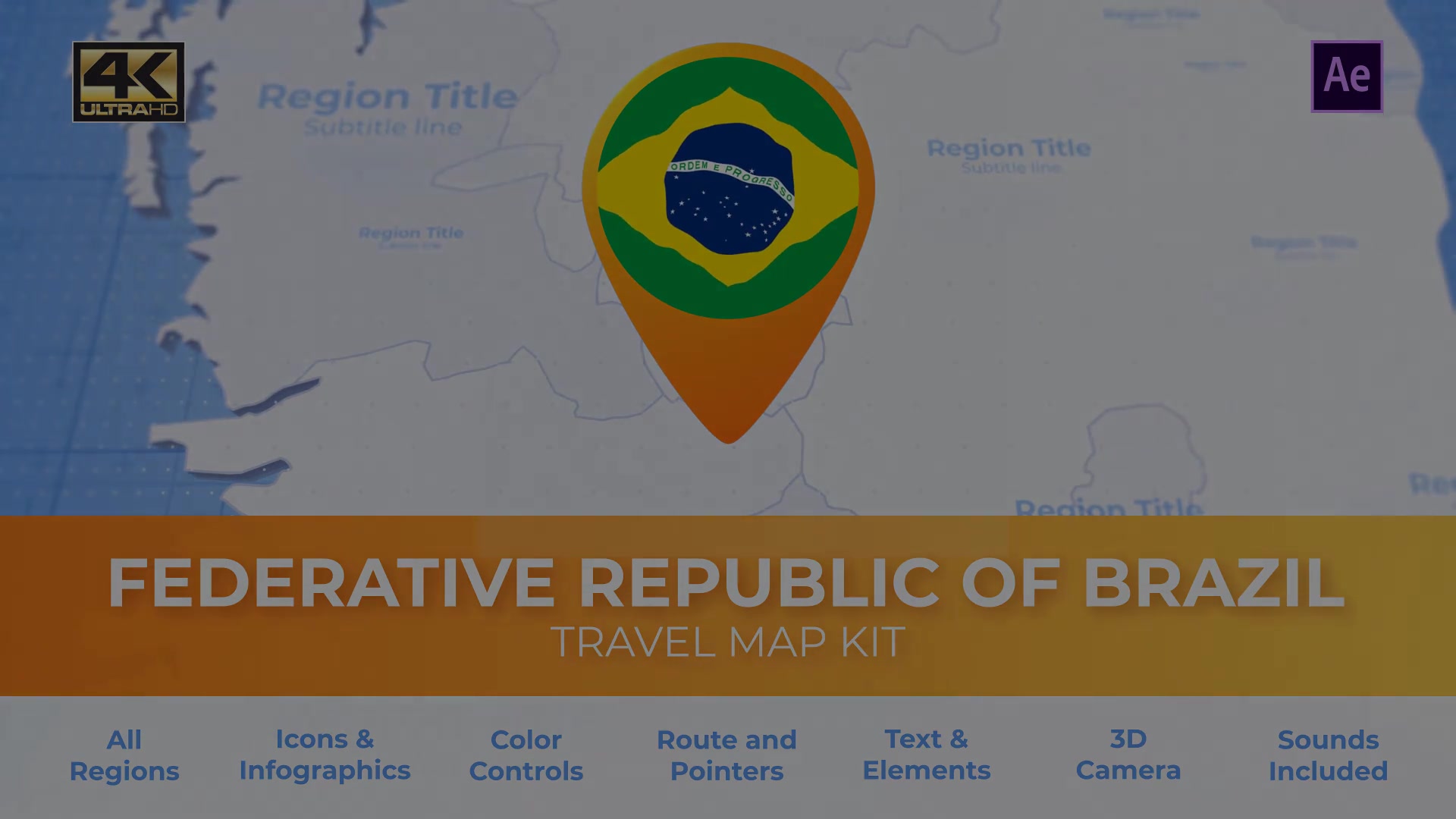 Brazil Map Federative Republic of Brazil Travel Map Videohive 32558056 After Effects Image 13