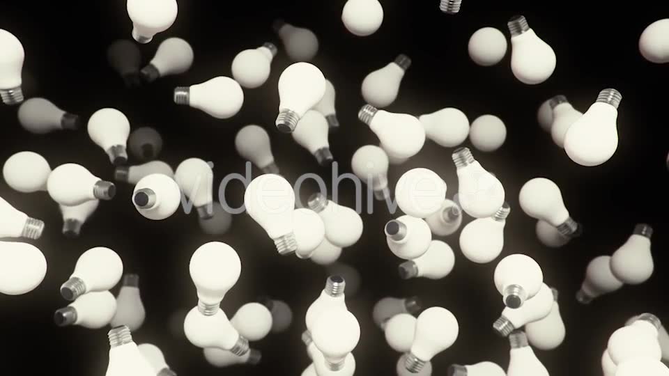 Bright Floating Lighbulbs Against a Dark Background - Download Videohive 20290550