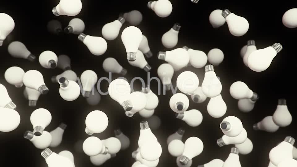 Bright Floating Lighbulbs Against a Dark Background - Download Videohive 20290550