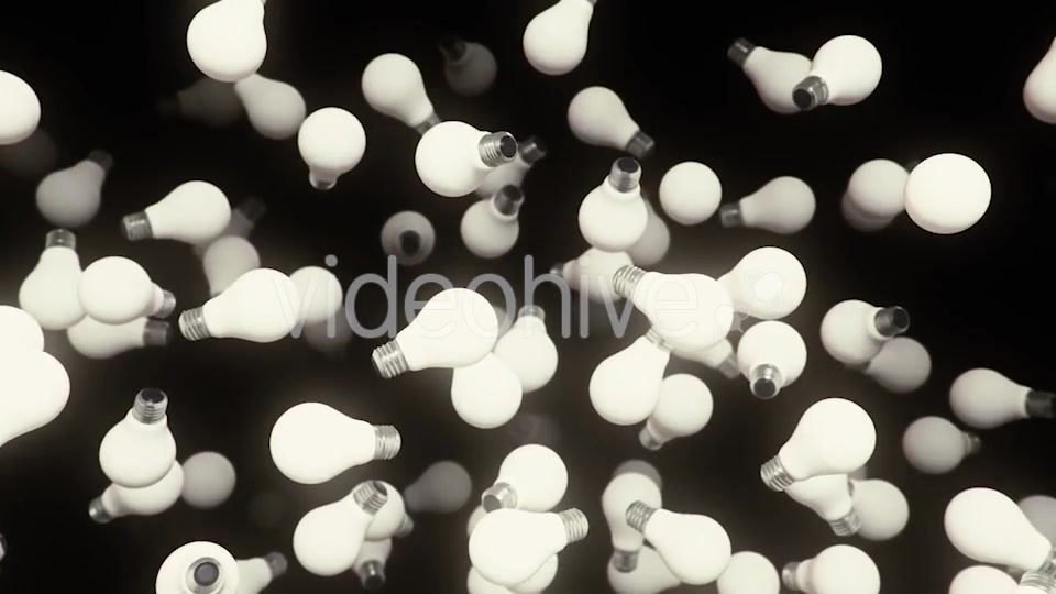 Bright Floating Lighbulbs Against a Dark Background - Download Videohive 20290550