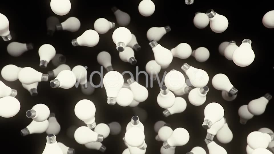 Bright Floating Lighbulbs Against a Dark Background - Download Videohive 20290550