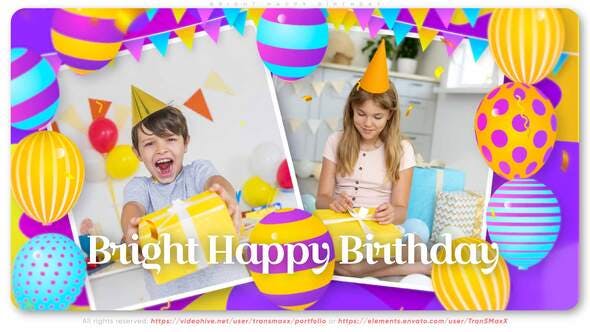 Bright Happy Birthday - Videohive Download 34508217