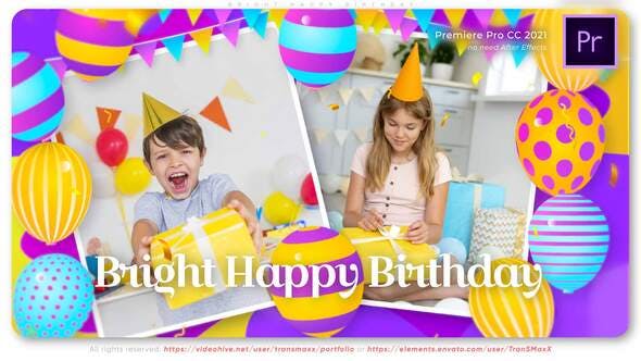 Bright Happy Birthday - Videohive Download 34615131
