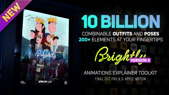 Brightly V3 | Animations Explainer Toolkit Final Cut Pro X & Apple Motion - Videohive Download 25224269