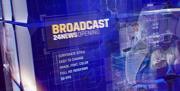 Broadcast 24 News Opening Id/ Business and Corporate Meeting/ Glass Cube Intro/ HUD UI Breaking News - Videohive 20764207 Download