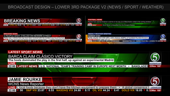 Broadcast Design News Lower Third Package2 - Download Videohive 6821109