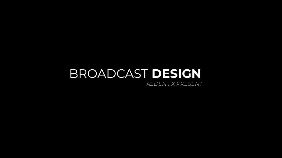 Broadcast Design Opener Videohive 23852090 After Effects Image 1