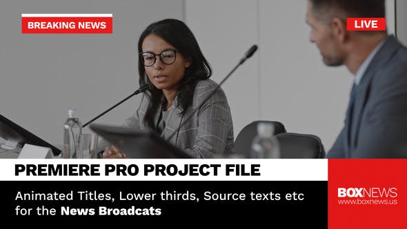 Broadcast News Package | Animated Titles and Lower Thirds for Premiere Pro - Videohive Download 33930222