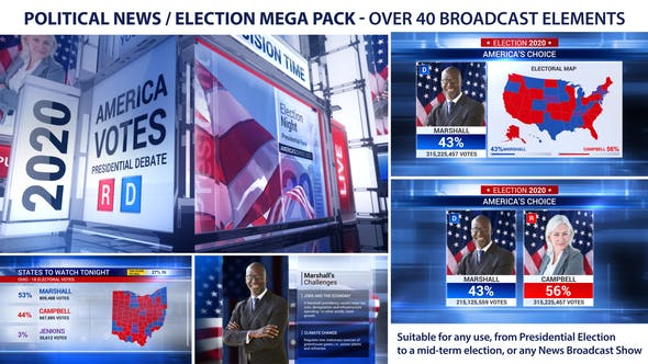 Broadcast Political News / Election Mega Pack - Videohive 22685799 Download