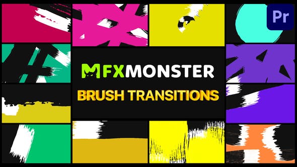 Brush Transitions | Premiere Pro MOGRT - Download 33110733 Videohive