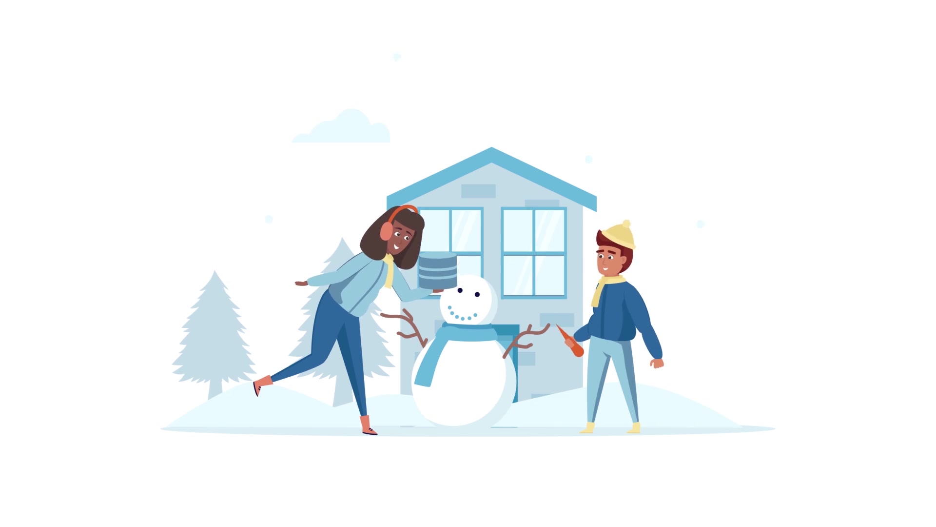 Building snowman Scene Situation Videohive 29246597 After Effects Image 11