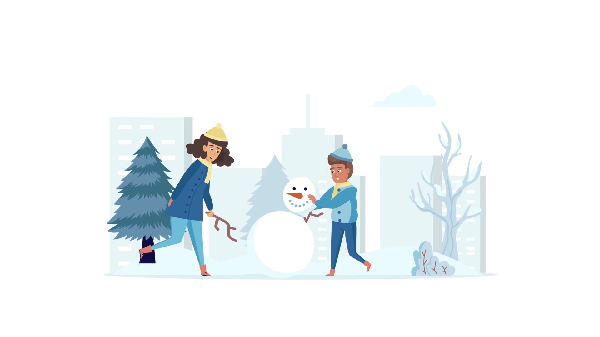 Building snowman Scene Situation Videohive 29246597 After Effects Image 9