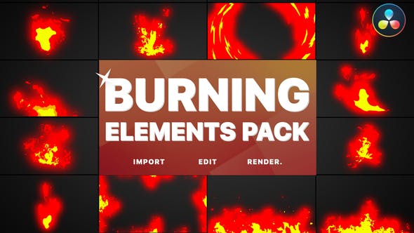 Burning Elements | DaVinci Resolve - Videohive 33682406 Download