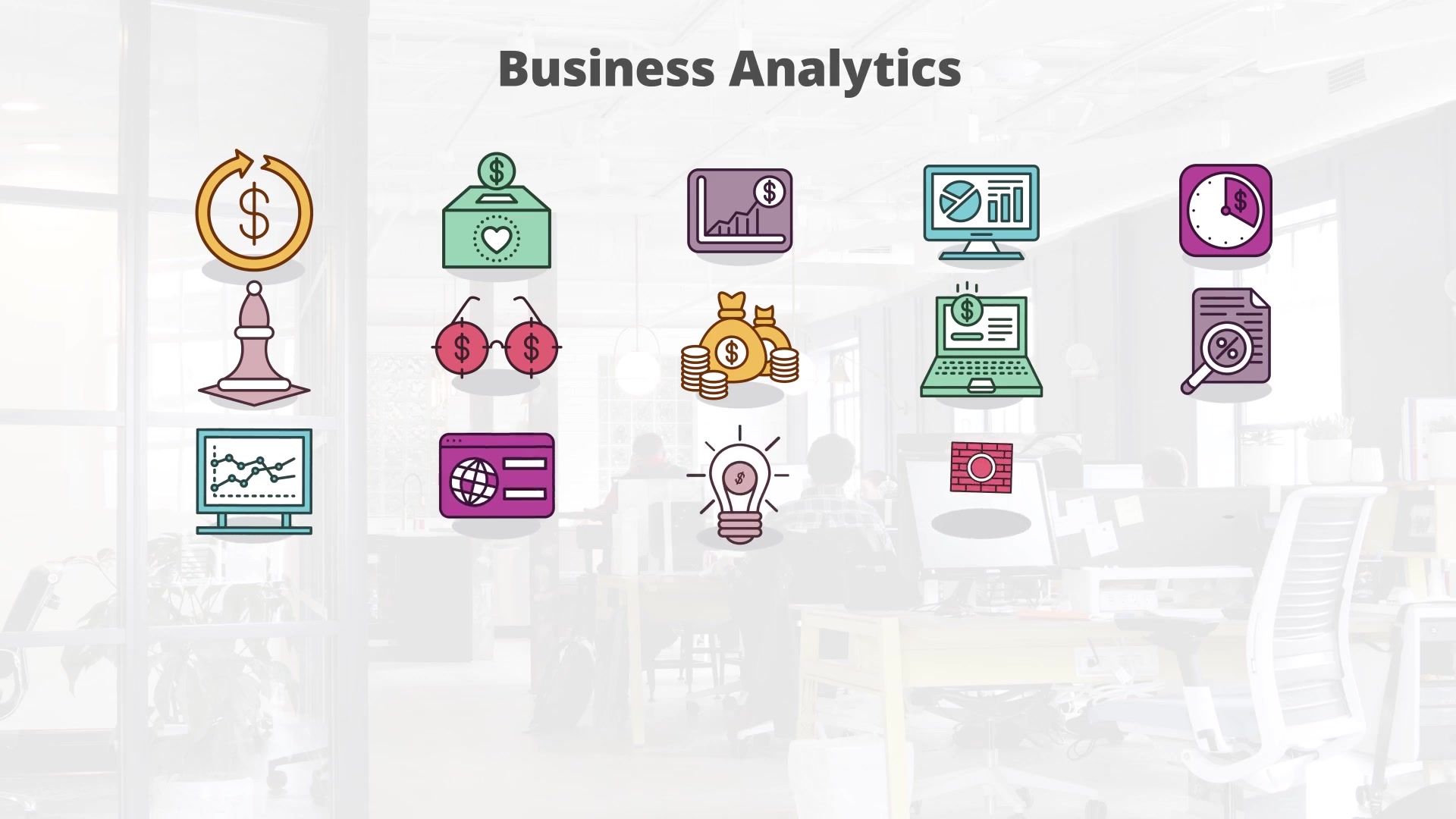 Business Analytics Flat Animation Icons - Download Videohive 23370329