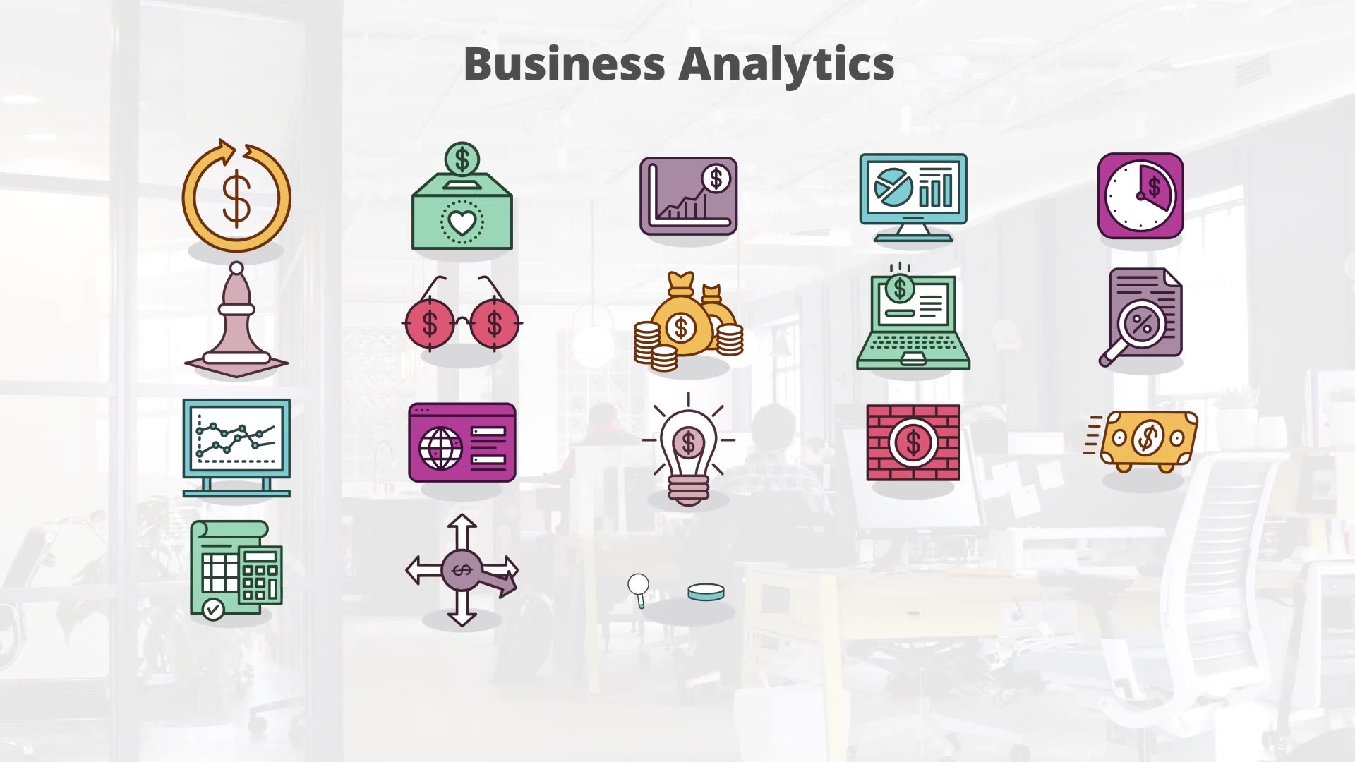 Business Analytics Flat Animation Icons - Download Videohive 23370329