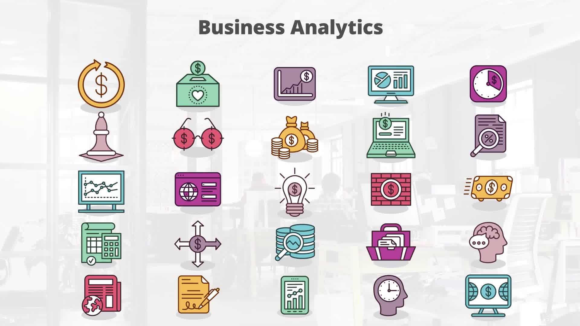 Business Analytics Flat Animation Icons (MOGRT) Videohive 23659562 Premiere Pro Image 10