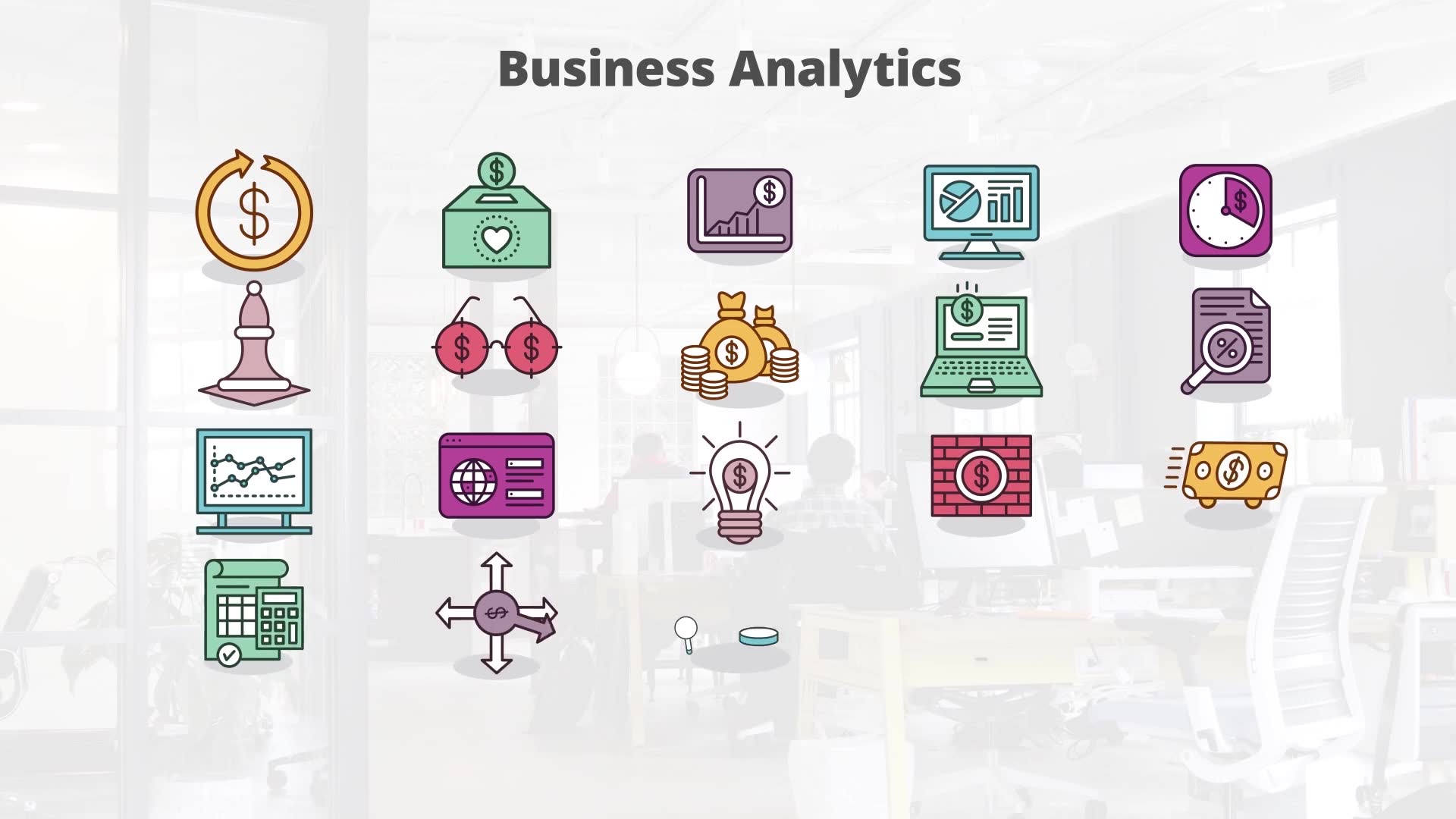 Business Analytics Flat Animation Icons (MOGRT) Videohive 23659562 Premiere Pro Image 7
