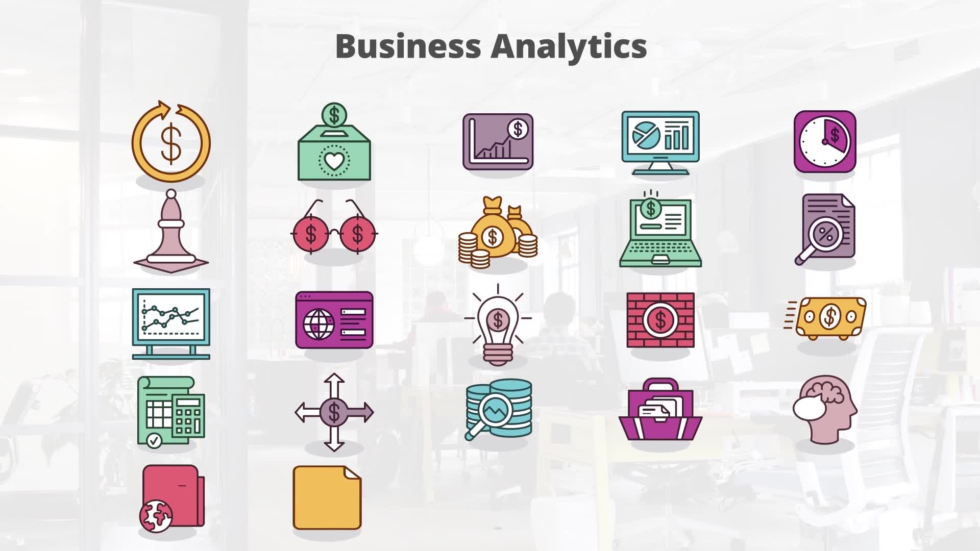 Business Analytics Flat Animation Icons (MOGRT) Videohive 23659562 Premiere Pro Image 8