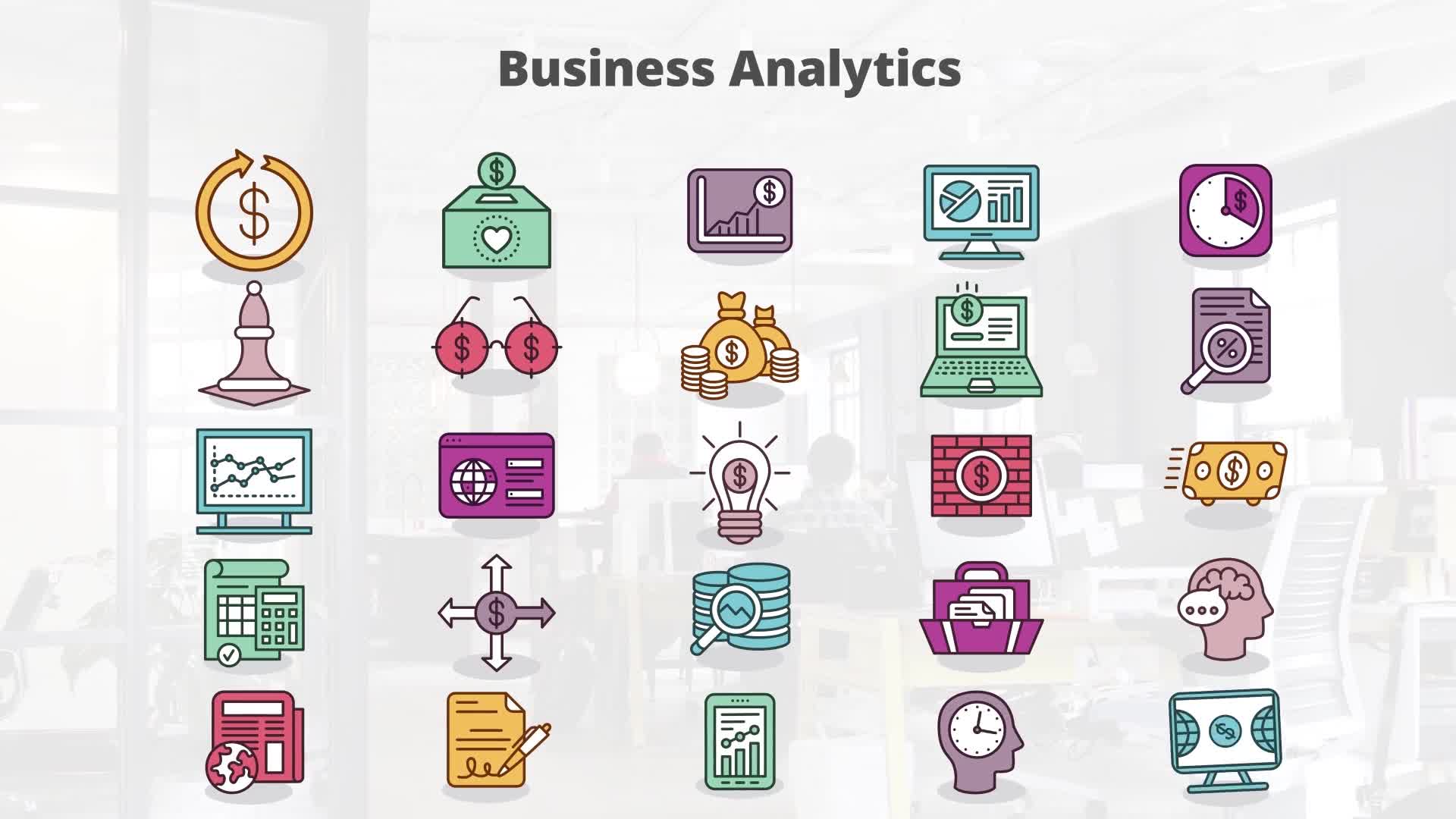 Business Analytics Flat Animation Icons (MOGRT) Videohive 23659562 Premiere Pro Image 9