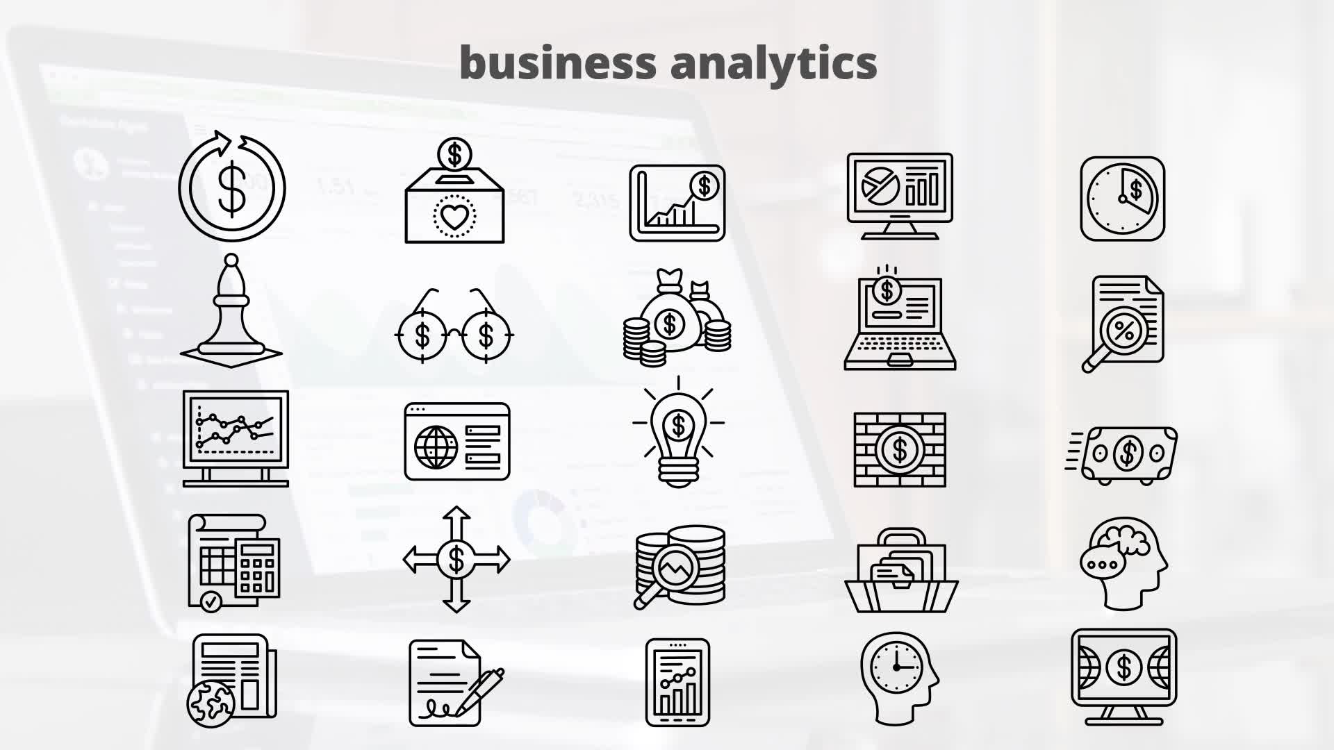 Business Analytics – Thin Line Icons Videohive 23595702 After Effects Image 10