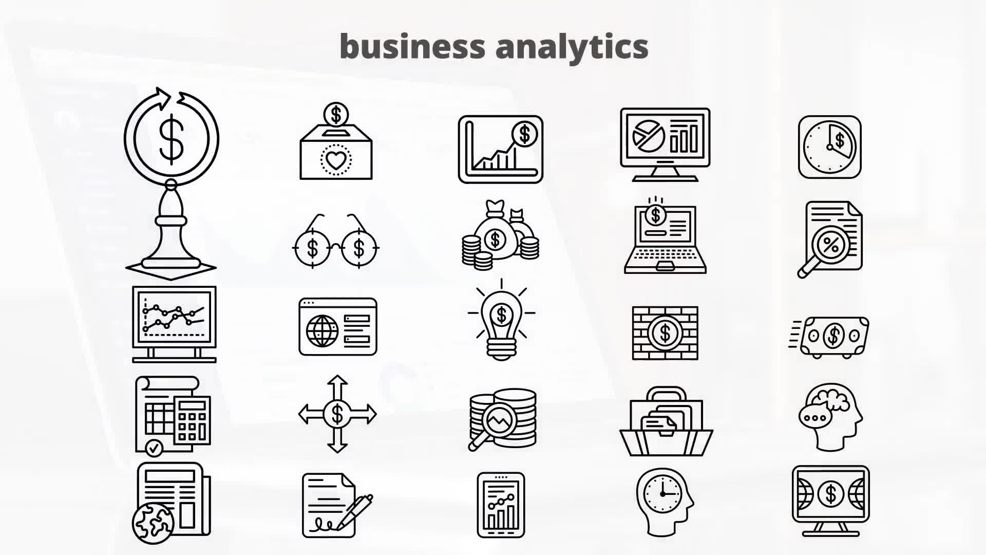 Business Analytics – Thin Line Icons Videohive 23595702 After Effects Image 11