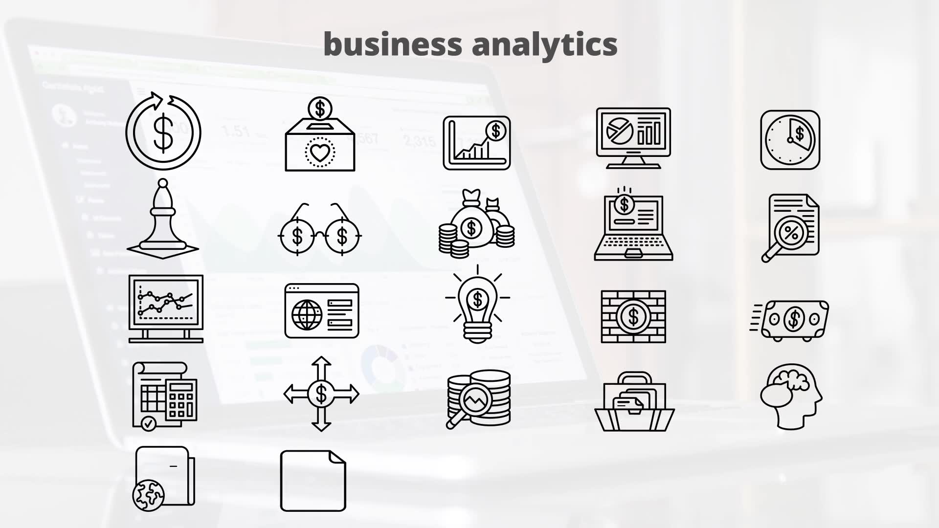 Business Analytics – Thin Line Icons Videohive 23595702 After Effects Image 8