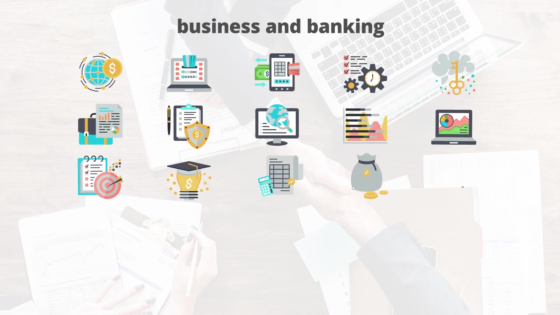 Business And Banking Flat Animation Icons - Download Videohive 23465873