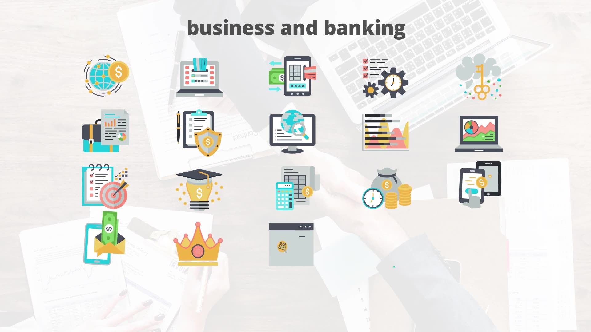 Business And Banking Flat Animation Icons - Download Videohive 23465873