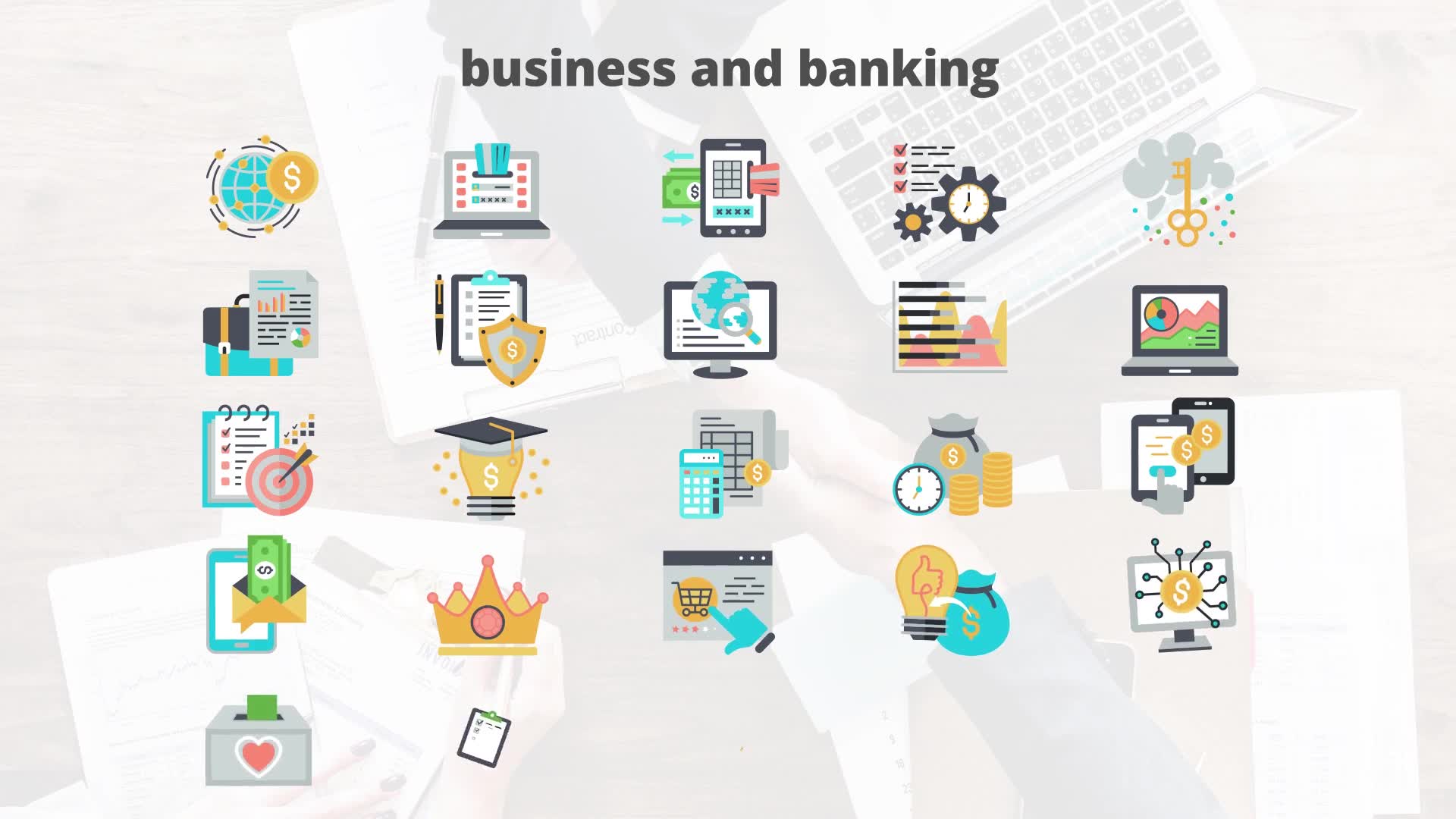 Business And Banking Flat Animation Icons - Download Videohive 23465873