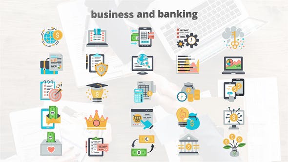 Business And Banking Flat Animation Icons - Download Videohive 23465873