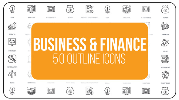 Business And Finance 50 Thin Line Icons - Download Videohive 23110502