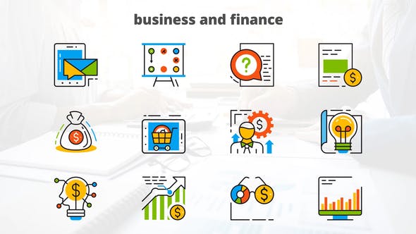 Business and Finance Flat Animated Icons - 24429393 Download Videohive