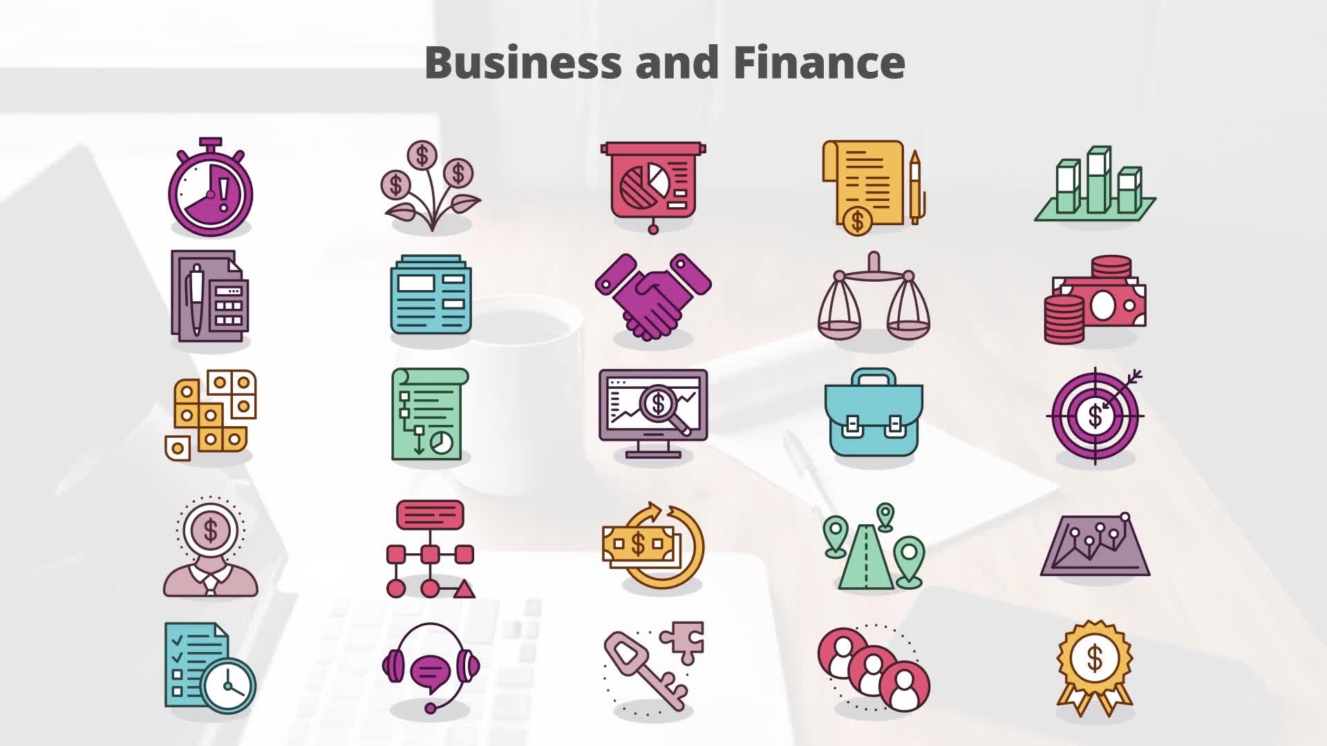 Business And Finance Flat Animation Icons (MOGRT) Videohive 23659611 Premiere Pro Image 10