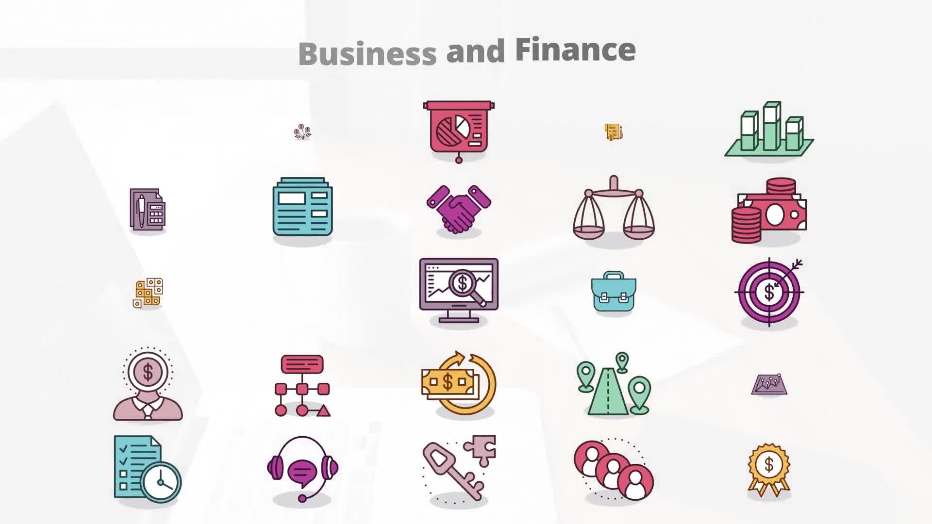 Business And Finance Flat Animation Icons (MOGRT) Videohive 23659611 Premiere Pro Image 11