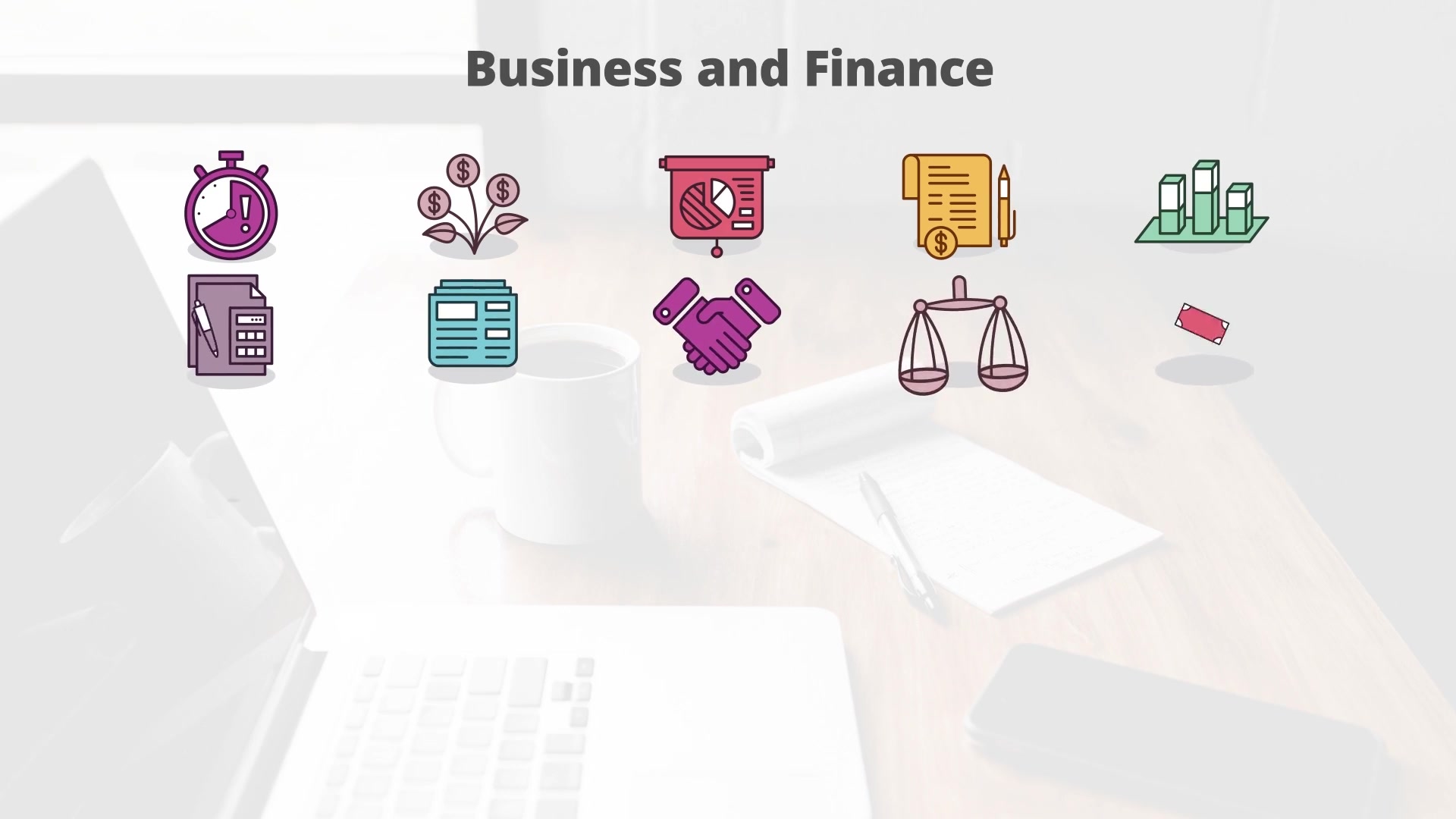 Business And Finance Flat Animation Icons (MOGRT) Videohive 23659611 Premiere Pro Image 5