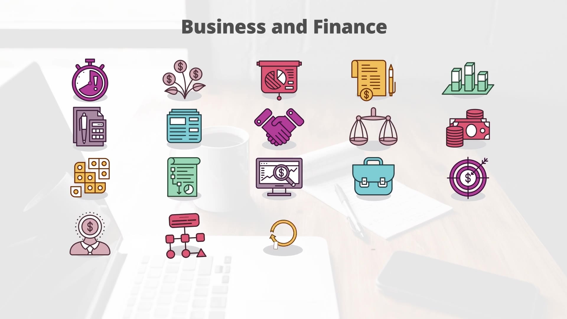Business And Finance Flat Animation Icons (MOGRT) Videohive 23659611 Premiere Pro Image 7