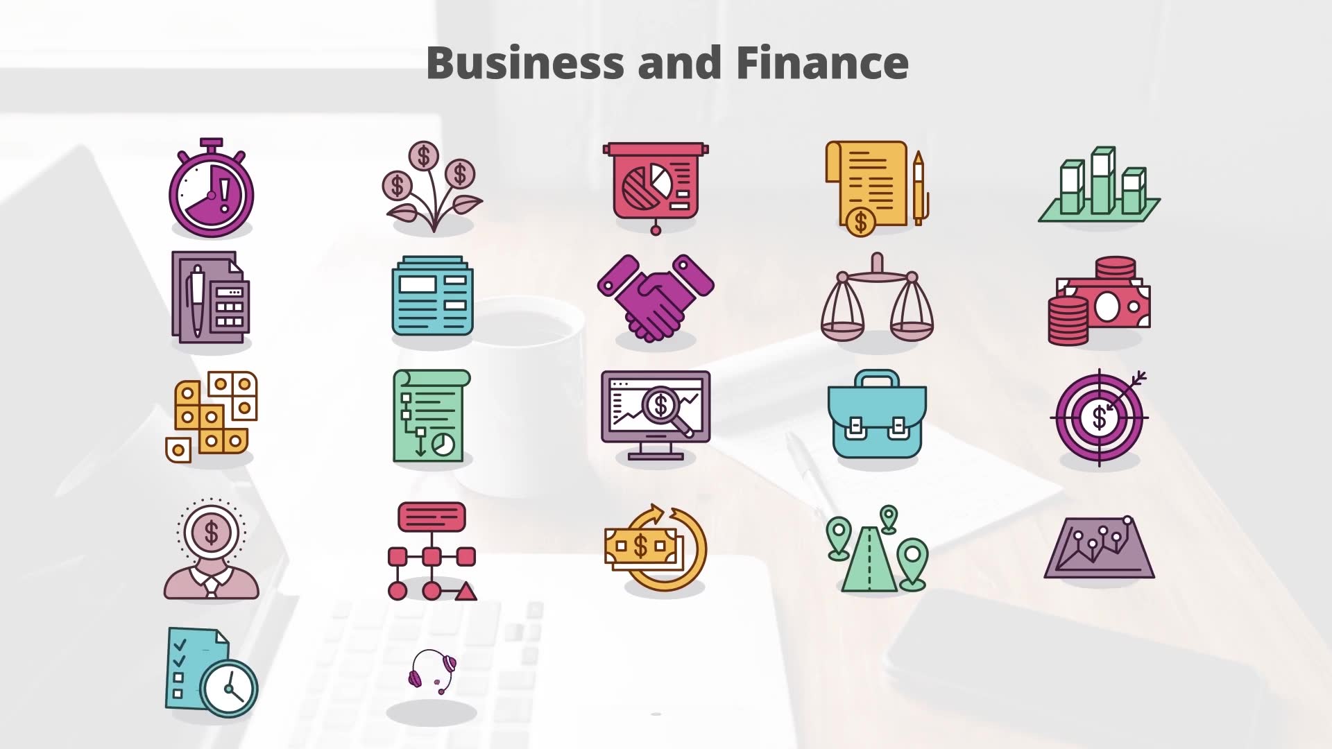 Business And Finance Flat Animation Icons (MOGRT) Videohive 23659611 Premiere Pro Image 8