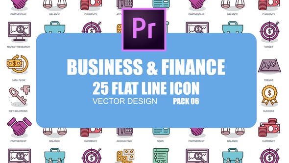 Business And Finance Flat Animation Icons (MOGRT) - Download 23659611 Videohive