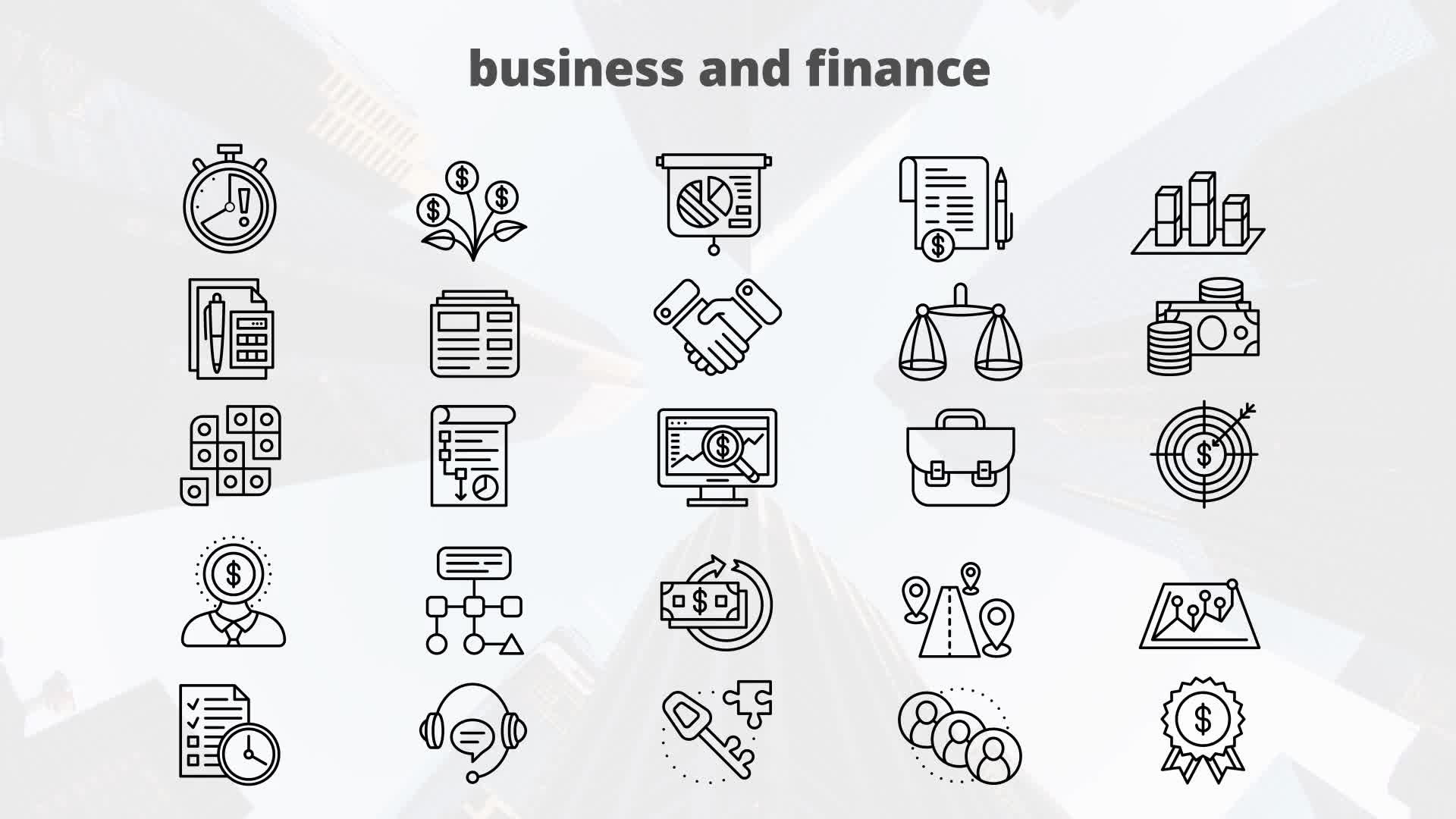 Business And Finance – Thin Line Icons Videohive 23595745 After Effects Image 10