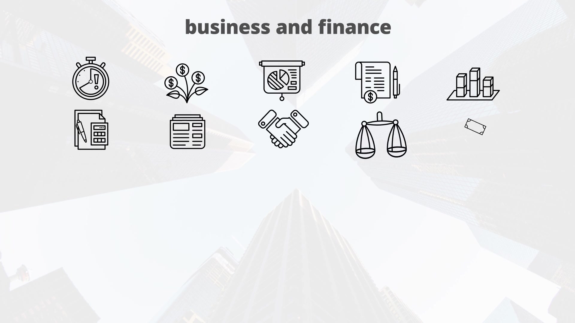 Business And Finance – Thin Line Icons Videohive 23595745 After Effects Image 5