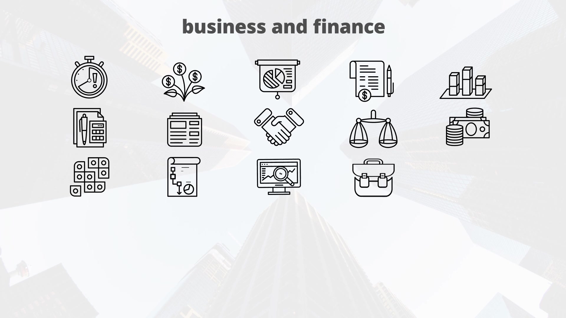 Business And Finance – Thin Line Icons Videohive 23595745 After Effects Image 6