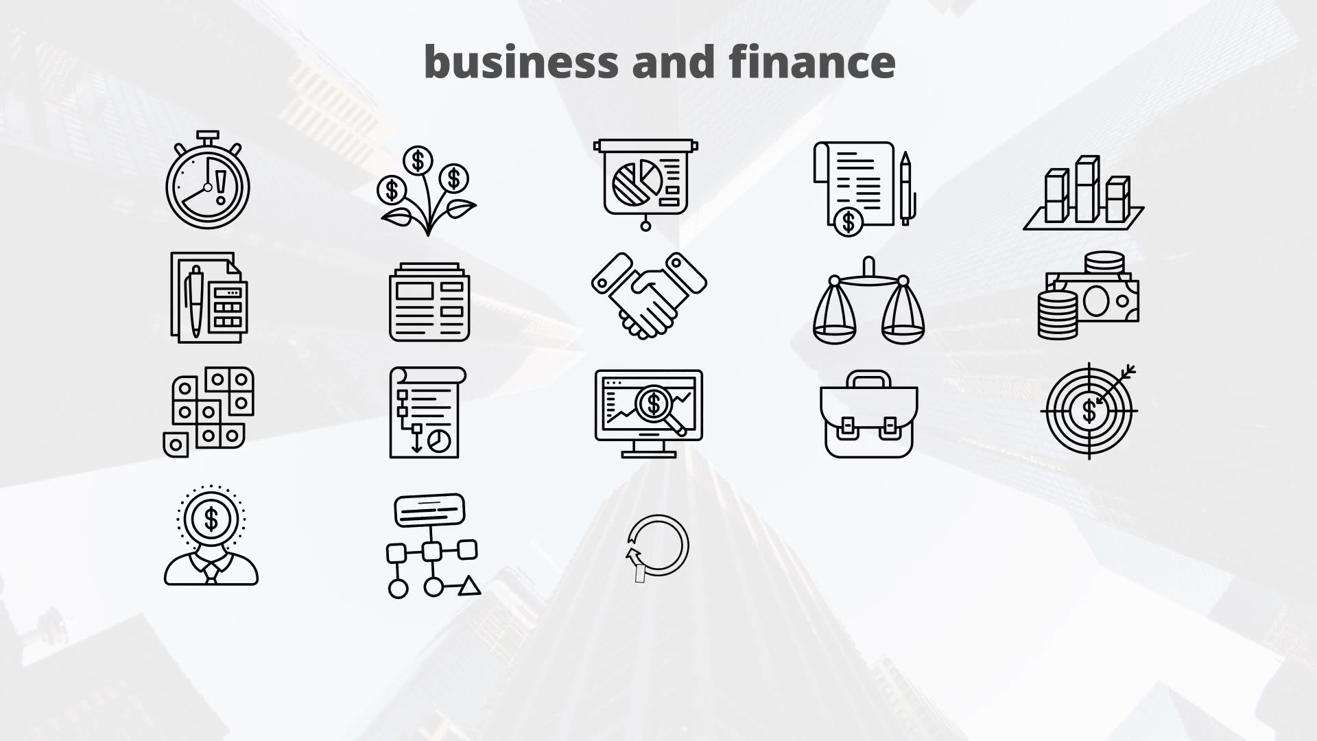 Business And Finance – Thin Line Icons Videohive 23595745 After Effects Image 7