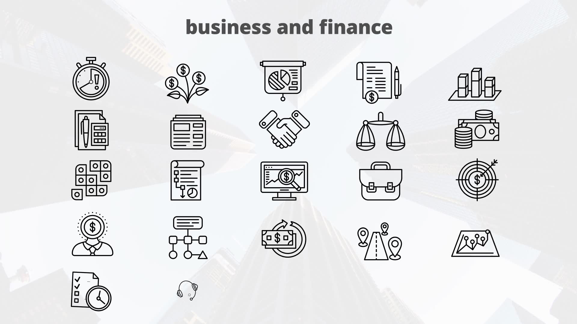Business And Finance – Thin Line Icons Videohive 23595745 After Effects Image 8